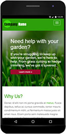 responsive website on mobile phone